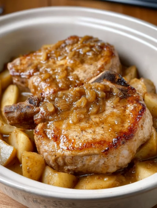 Slow Cooker Amish Pork Chops and Apples