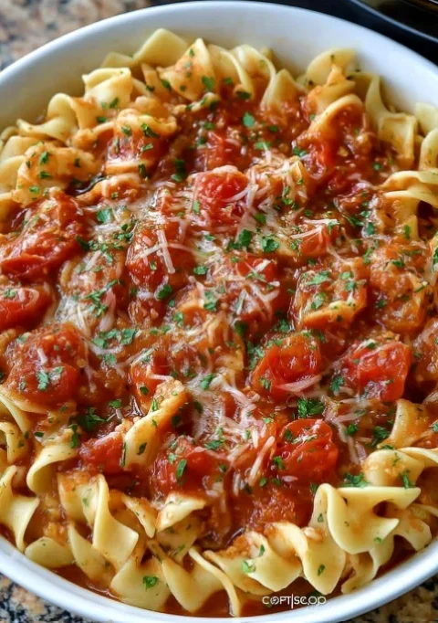 Slow Cooker Amish Tomato Noodle Soup