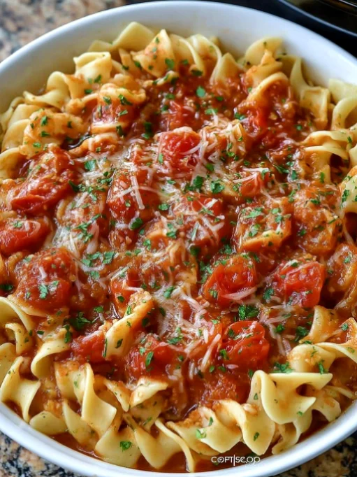 Slow Cooker Amish Tomato Noodle Soup