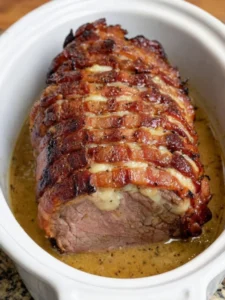 Slow Cooker Bacon Wrapped Sirloin Roast