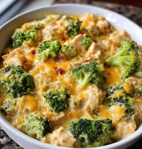 slow cooker cheesy chicken and broccoli