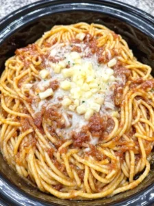 Slow Cooker Depression Era Ketchup Spaghetti