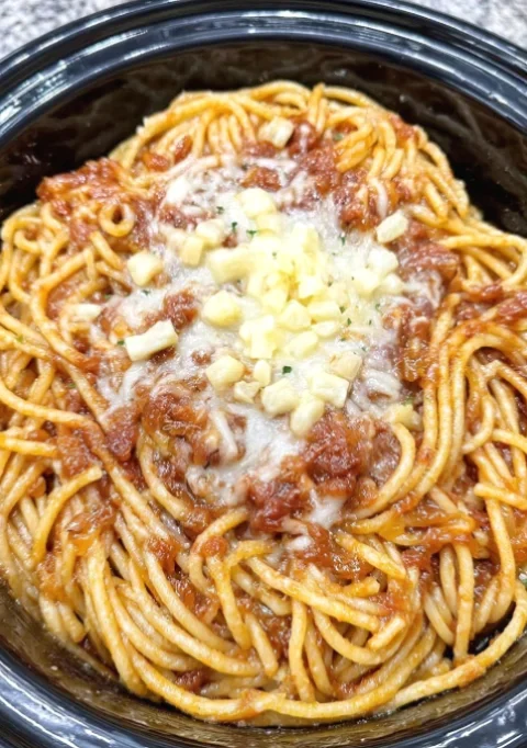 Slow Cooker Depression Era Ketchup Spaghetti