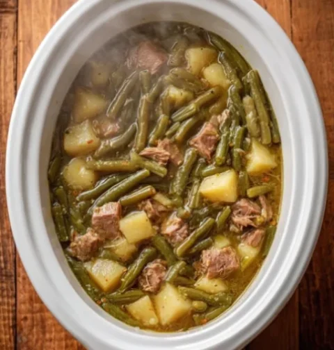 Slow Cooker Ham and Green Beans