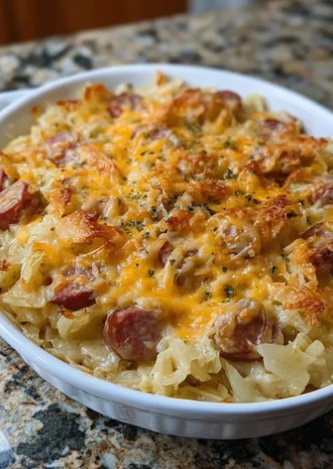 Slow Cooker Hashbrown and Kielbasa Casserole