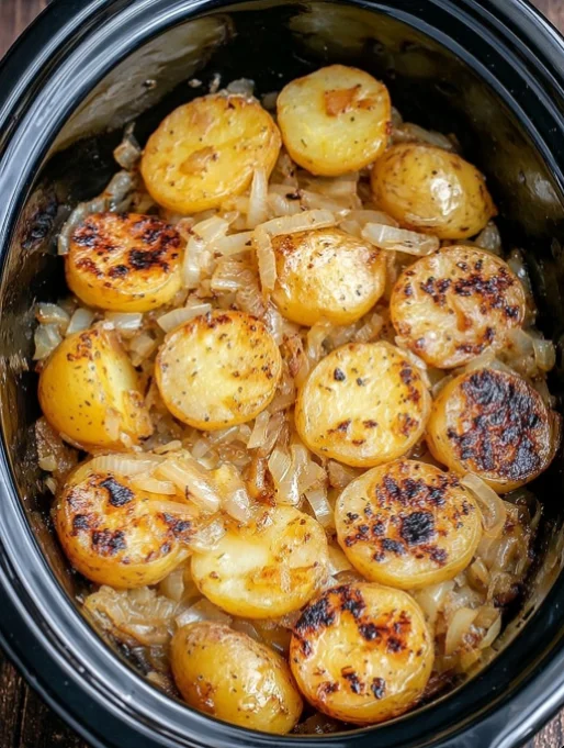 Slow Cooker Onion Potatoes