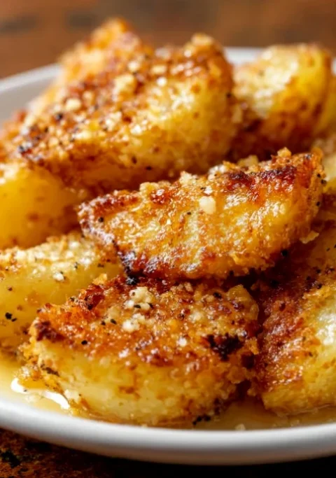 Slow Cooker Parmesan Crusted Potatoes