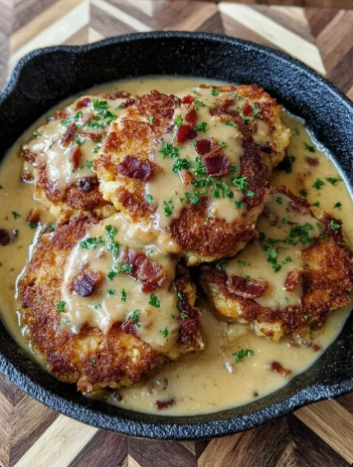 Smothered Pork Chops with Potatoes in Gravy