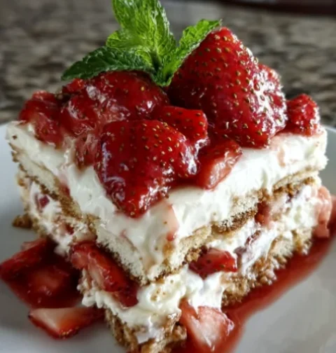 Strawberry Cream Cheese Icebox Cake