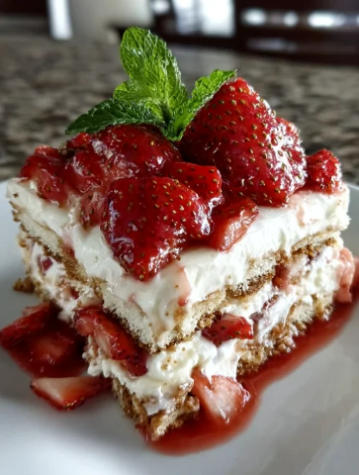 Strawberry Cream Cheese Icebox Cake
