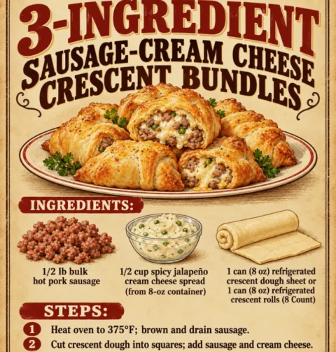 3-ingredient sausage-cream cheese crescent bundles