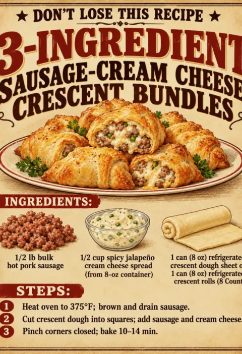 3-ingredient sausage-cream cheese crescent bundles