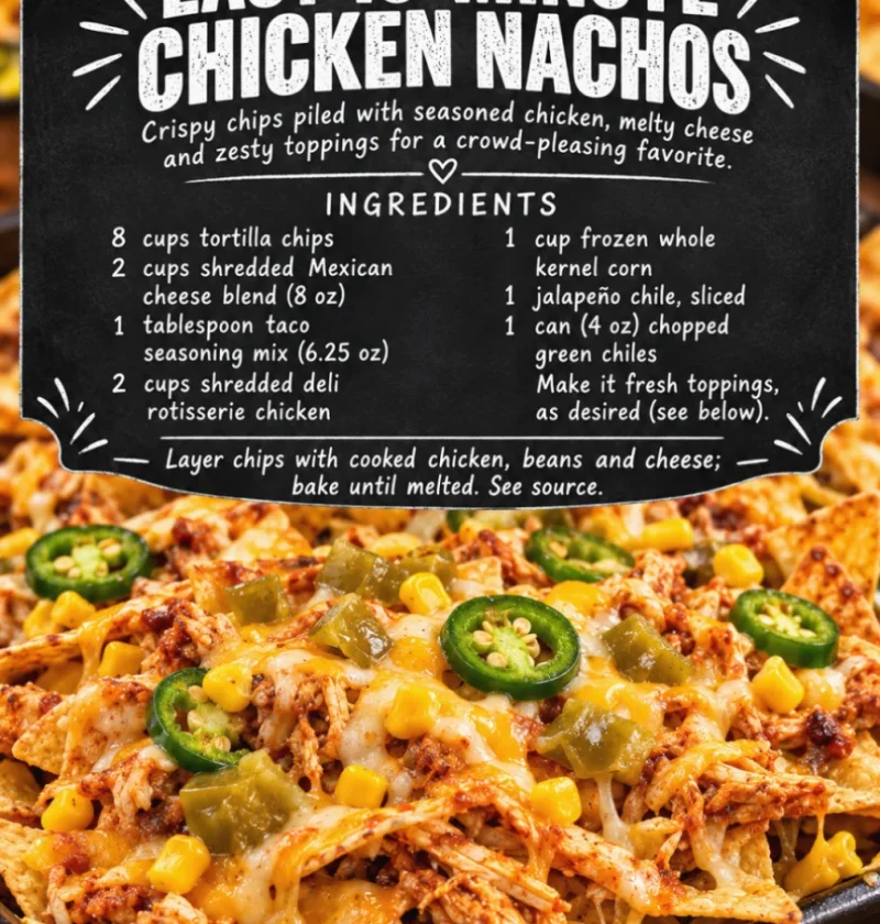 easy 10-minute chicken nachos