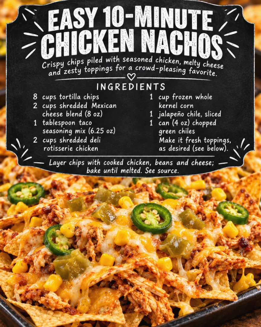 Easy 10-Minute Chicken Nachos