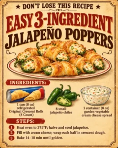 Easy 3-Ingredient Jalapeño Poppers