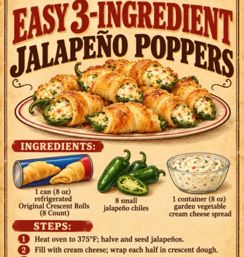 easy 3-ingredient jalapeño poppers