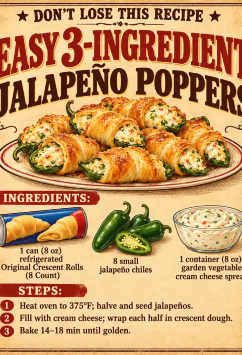 easy 3-ingredient jalapeño poppers