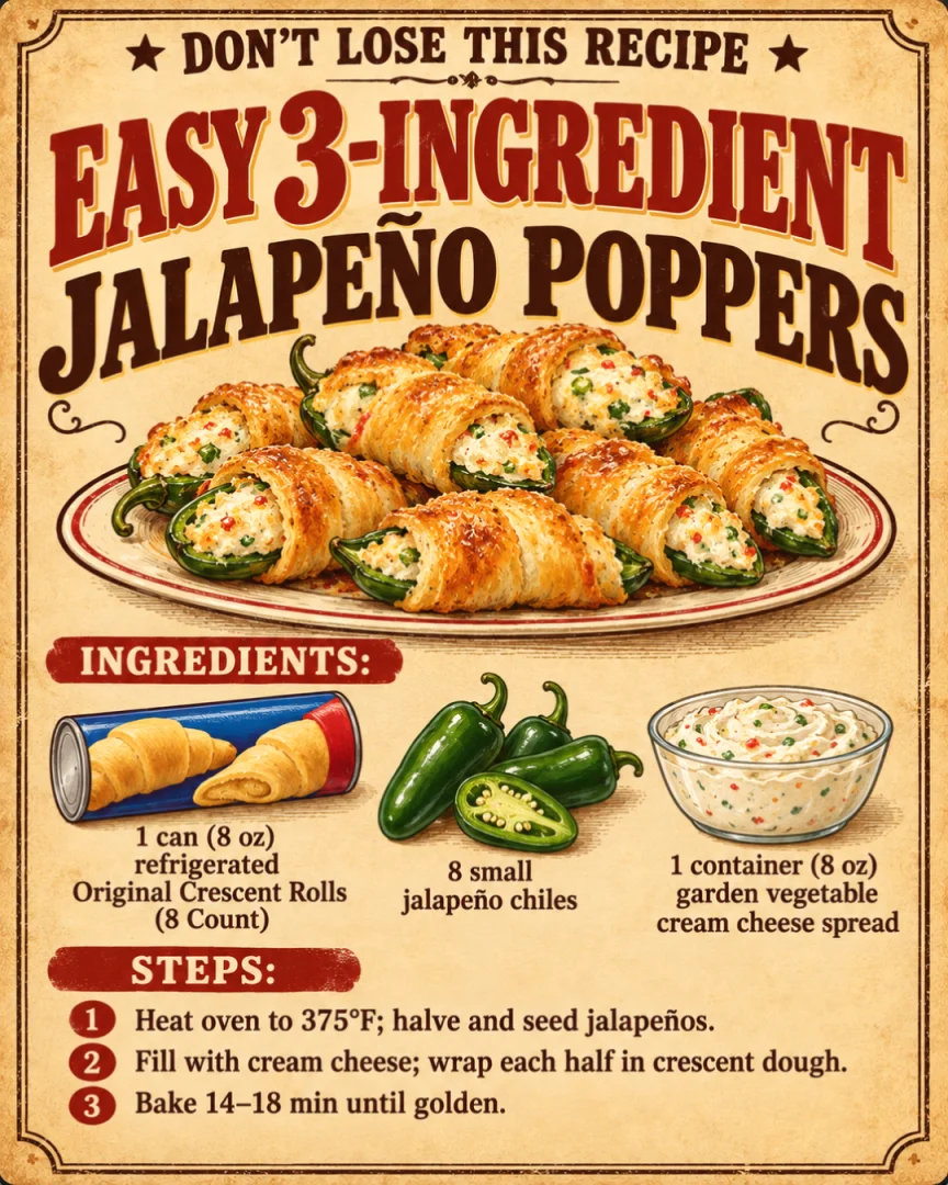Easy 3-Ingredient Jalapeño Poppers