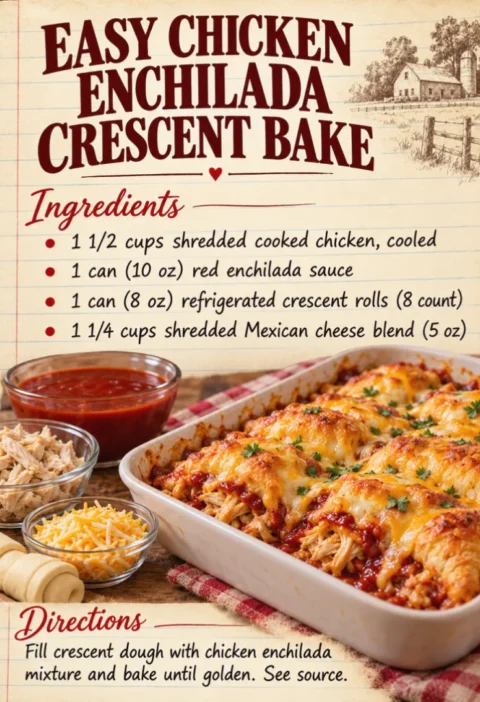 Easy Chicken Enchilada Crescent Bake