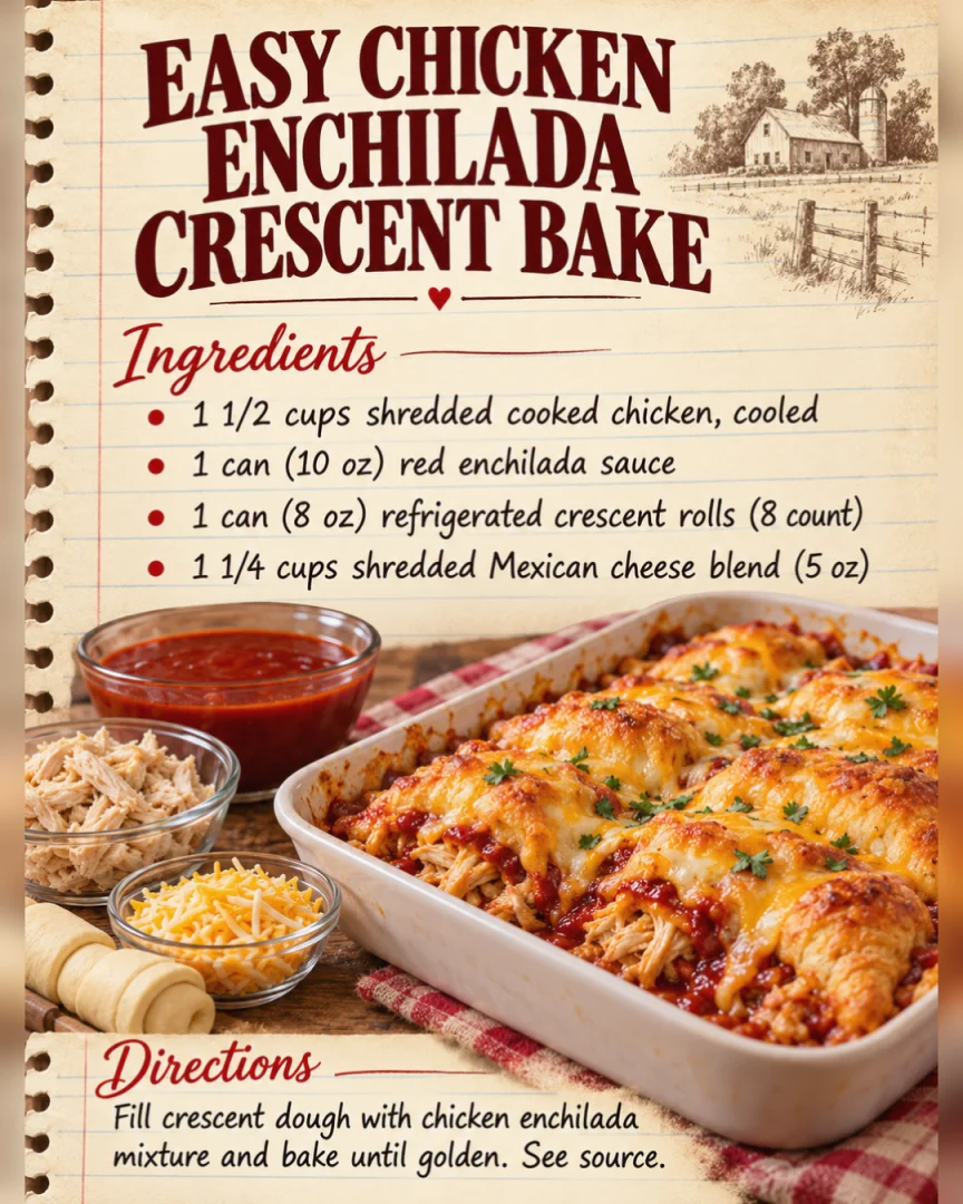 Easy Chicken Enchilada Crescent Bake