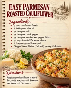Easy Parmesan Roasted Cauliflower