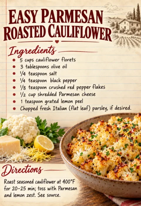 Easy Parmesan Roasted Cauliflower