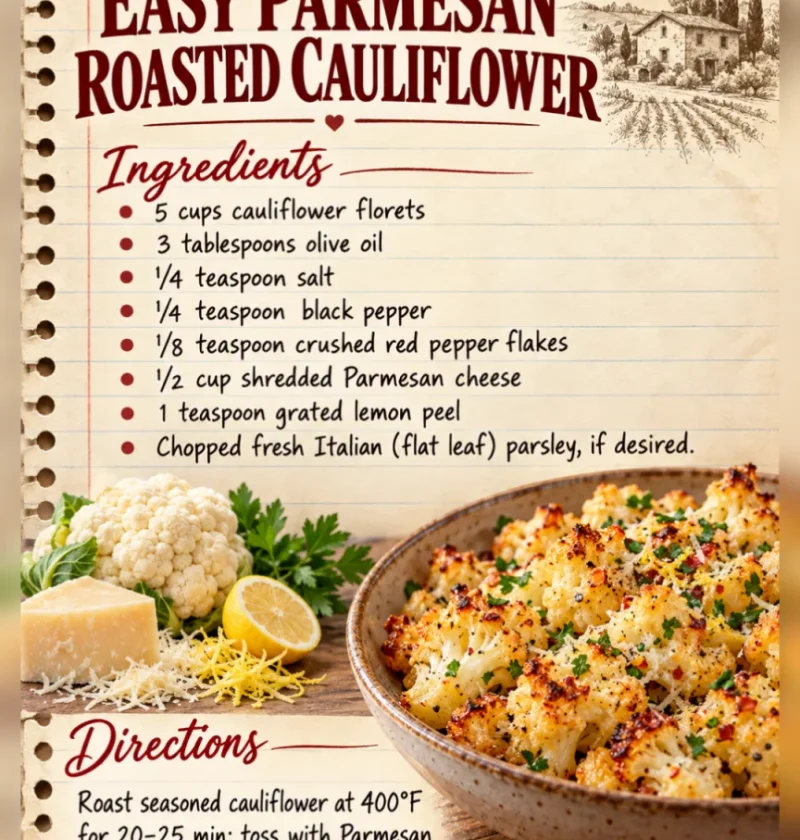 Easy Parmesan Roasted Cauliflower