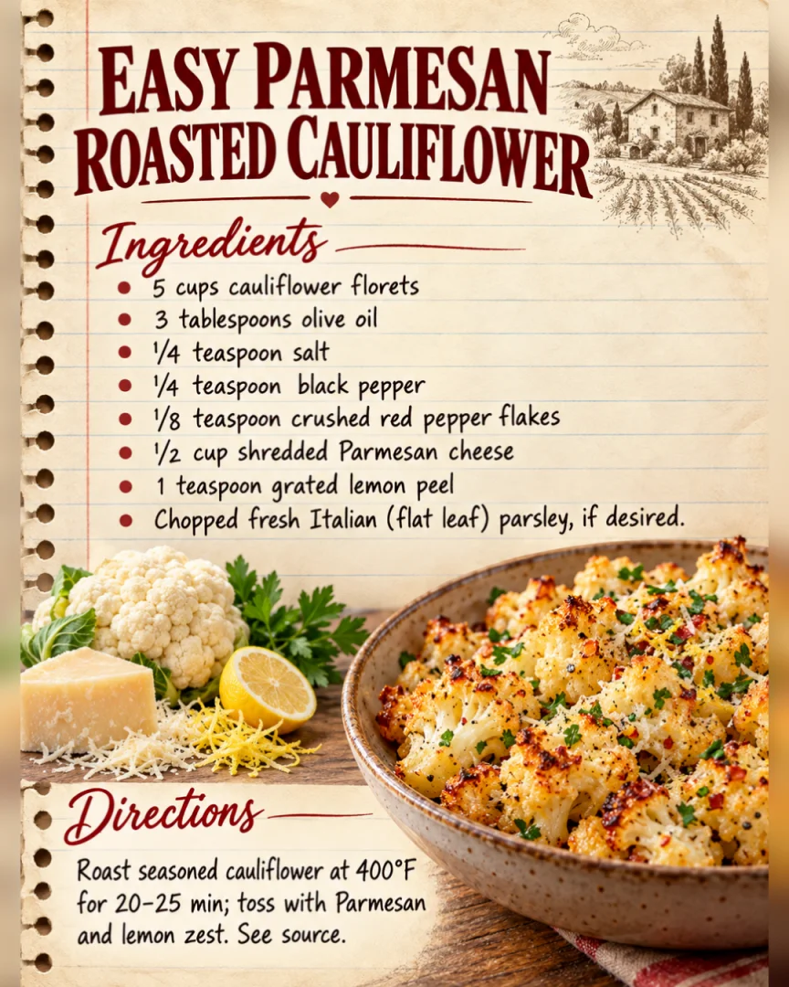 Easy Parmesan Roasted Cauliflower