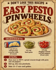 Easy Pesto Pinwheels