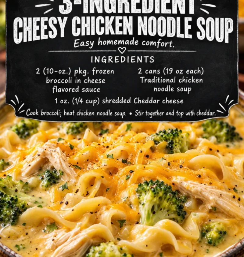 3-ingredient cheesy chicken noodle soup