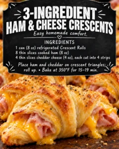 3-INGREDIENT HAM & CHEESE CRESCENTS