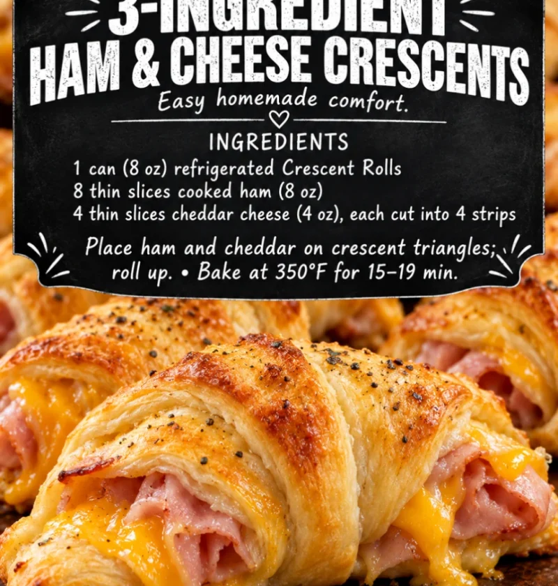 3-ingredient ham and cheese crescents