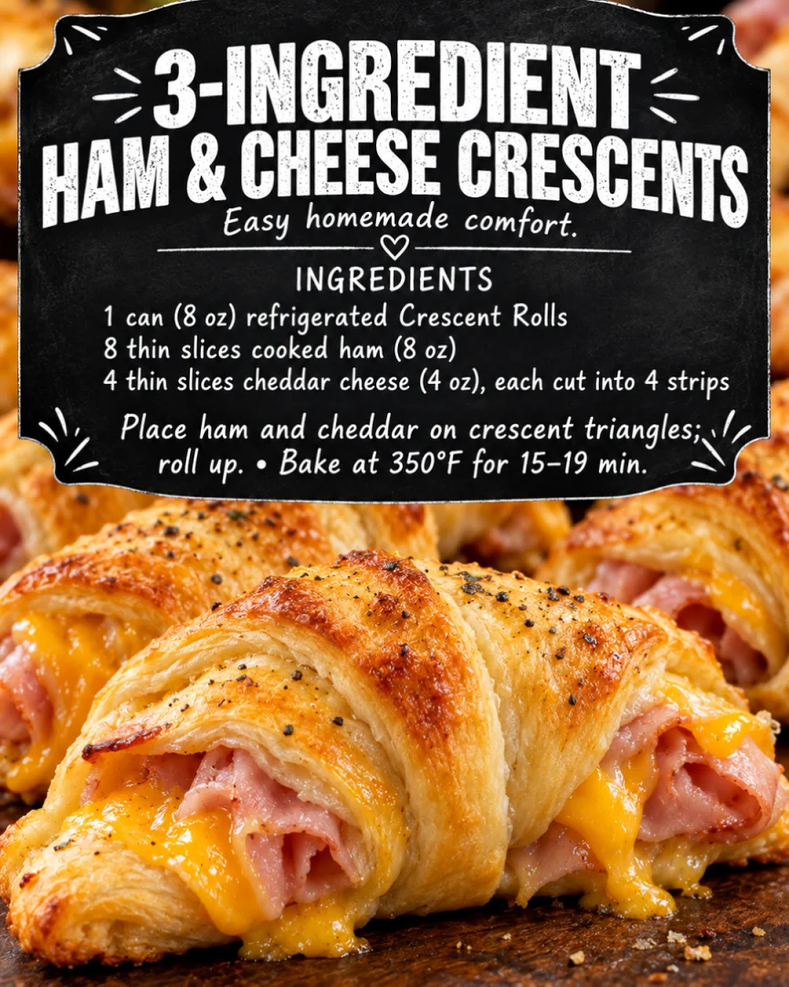 3-Ingredient Ham & Cheese Crescents