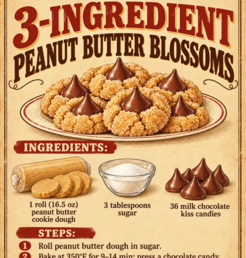 3-ingredient peanut butter blossoms