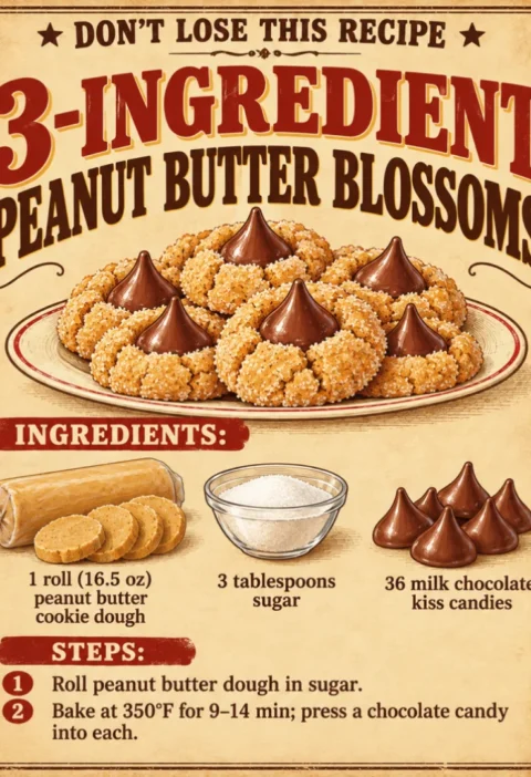3-ingredient peanut butter blossoms