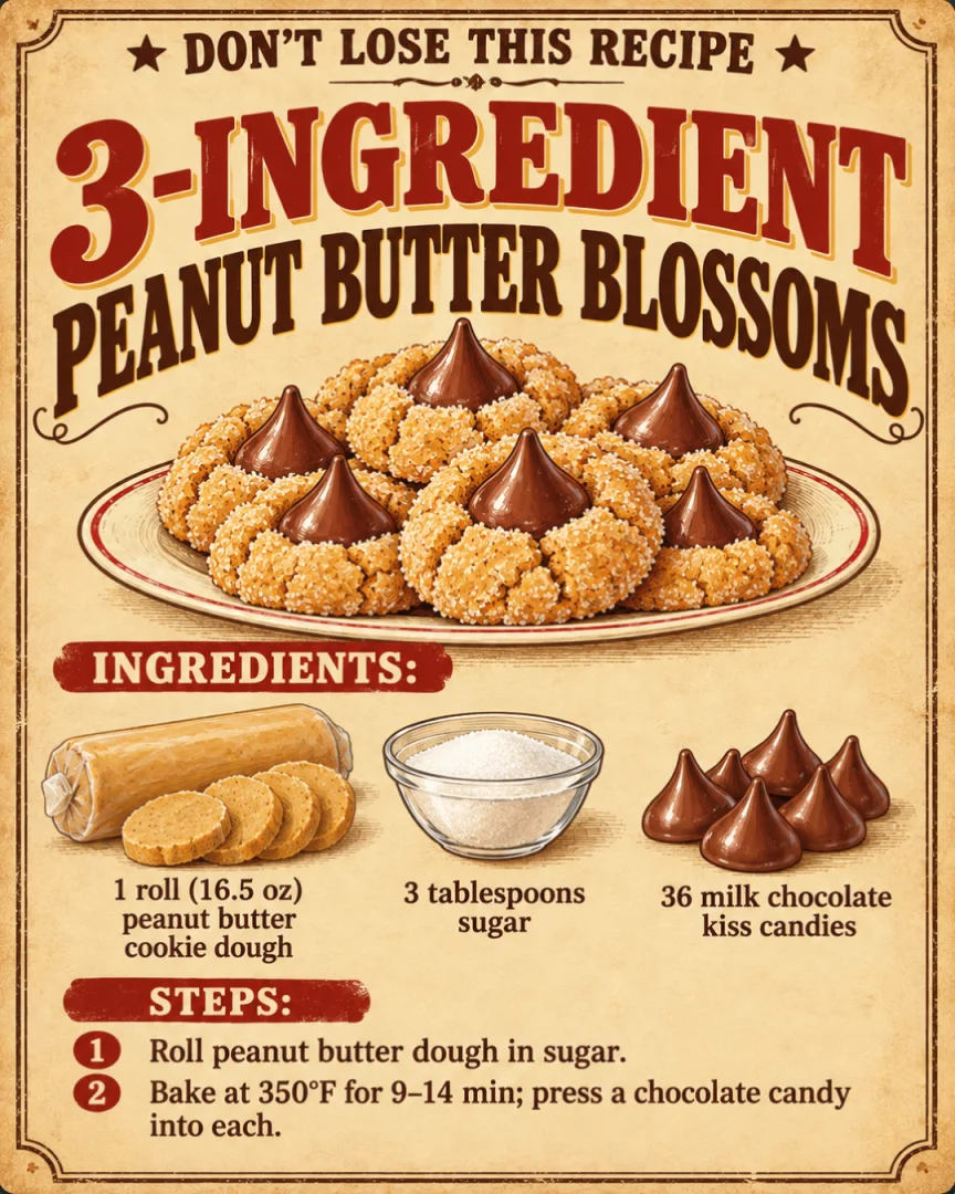 3-Ingredient Peanut Butter Blossoms