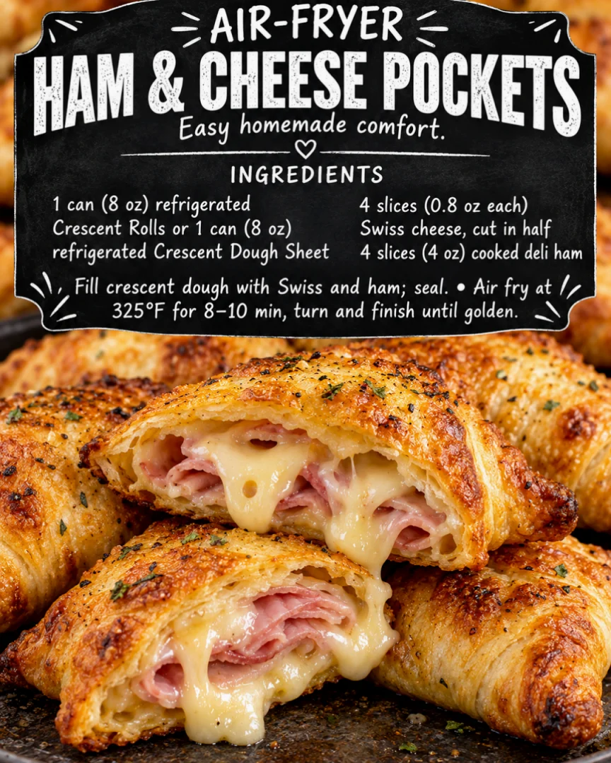 Air-Fryer Ham & Cheese Pockets