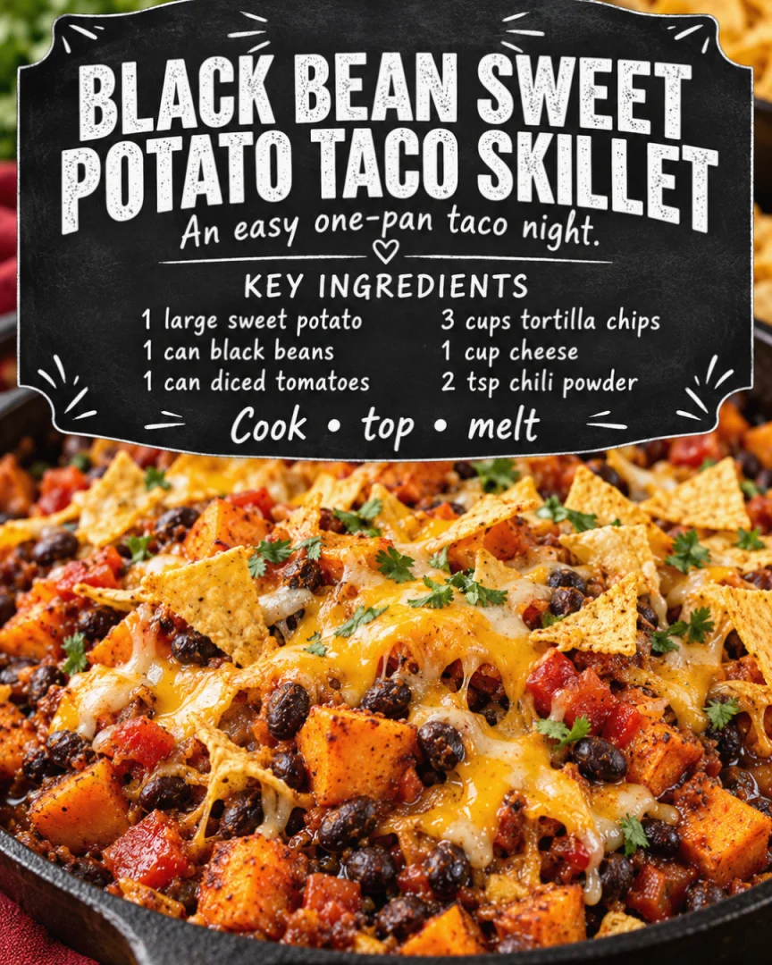Black Bean Sweet Potato Taco Skillet