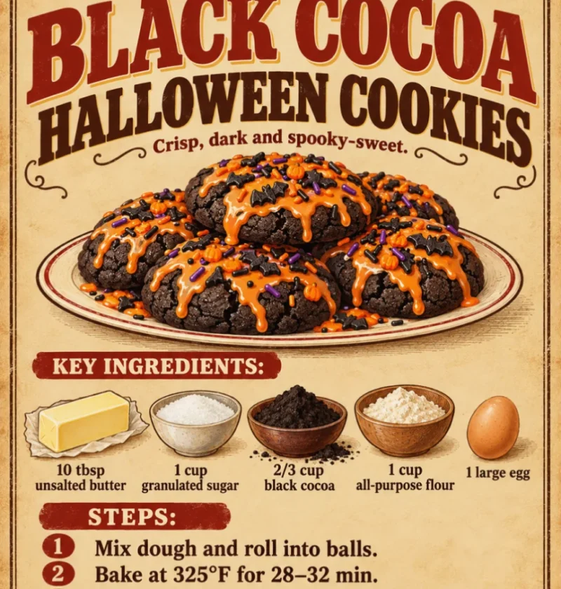 Black Cocoa Halloween Cookies