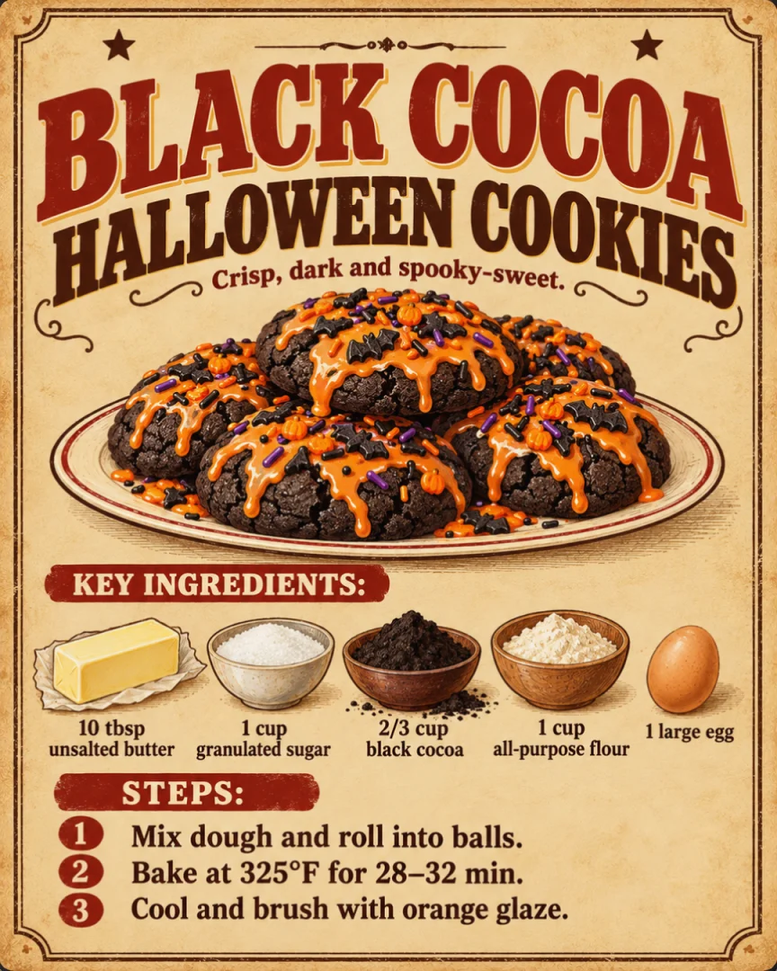 Black Cocoa Halloween Cookies