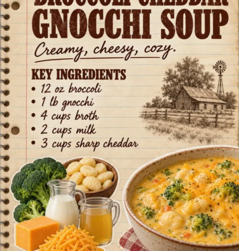 Broccoli Cheddar Gnocchi Soup
