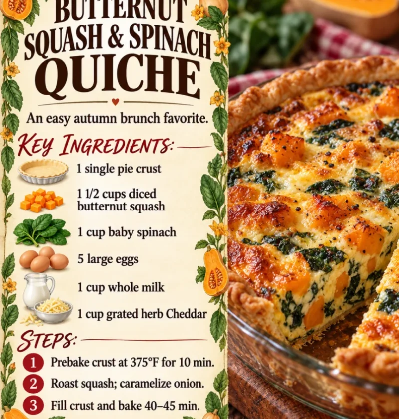 Butternut Squash & Spinach Quiche
