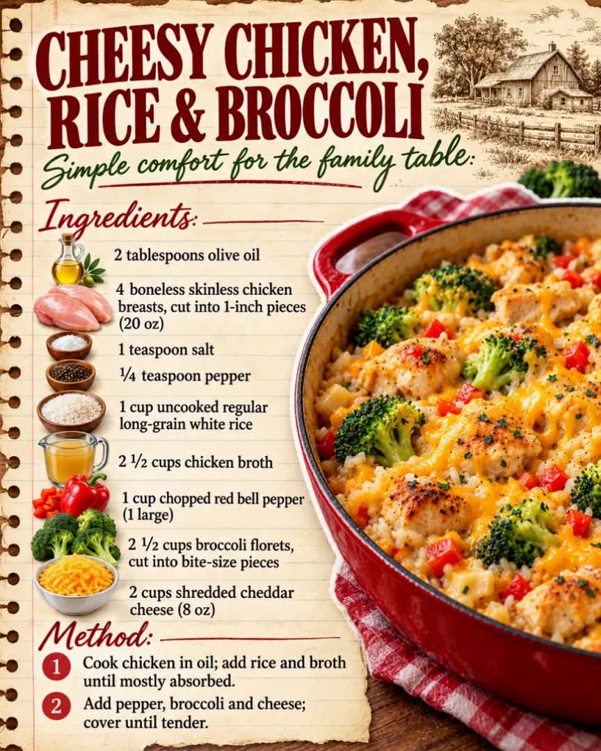 Cheesy Chicken, Rice & Broccoli