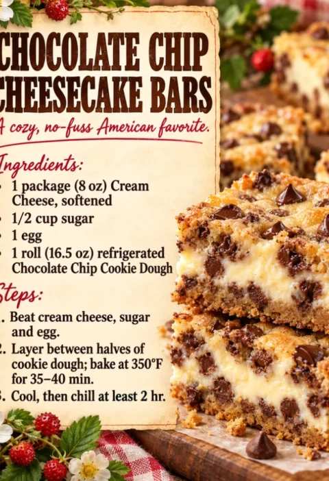 chocolate chip cheesecake bars