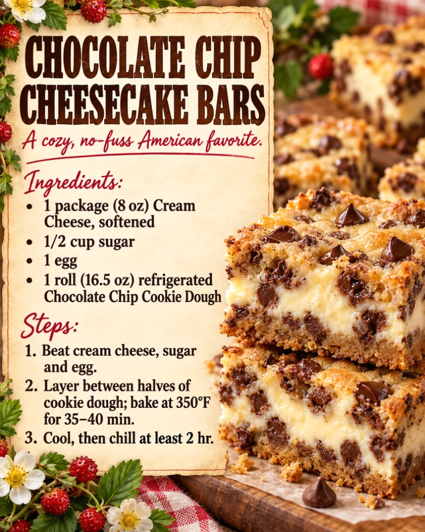 Chocolate Chip Cheesecake Bars