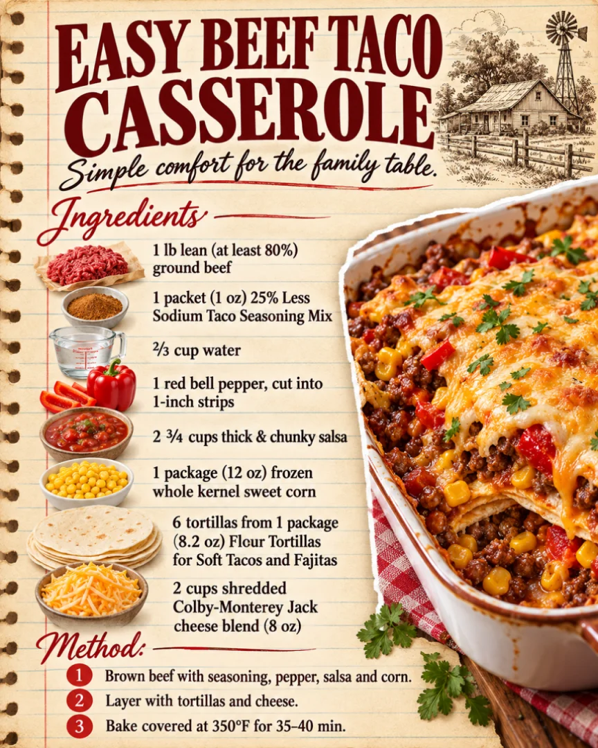 Easy Beef Taco Casserole