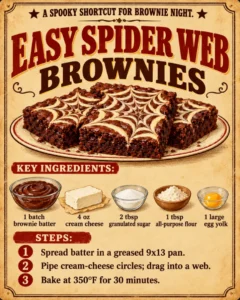 Easy Spider Web Brownies