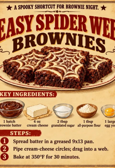 Easy Spider Web Brownies