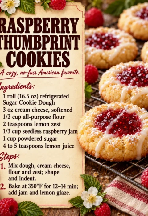 raspberry thumbprint cookies