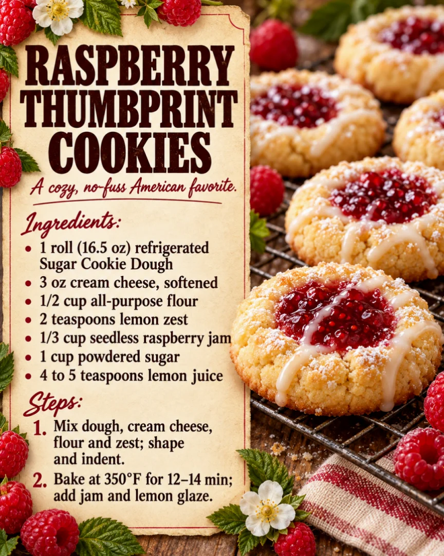 Raspberry Thumbprint Cookies
